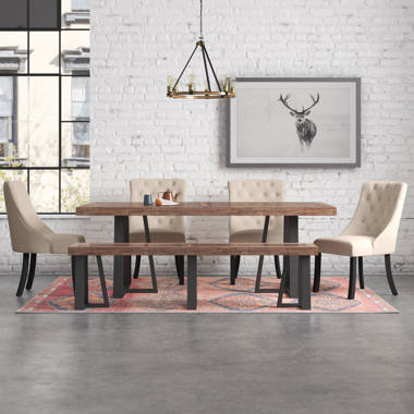 Mercury Row Mukai 6 Piece Solid Wood Top Sled Dining Set Reviews Wayfair